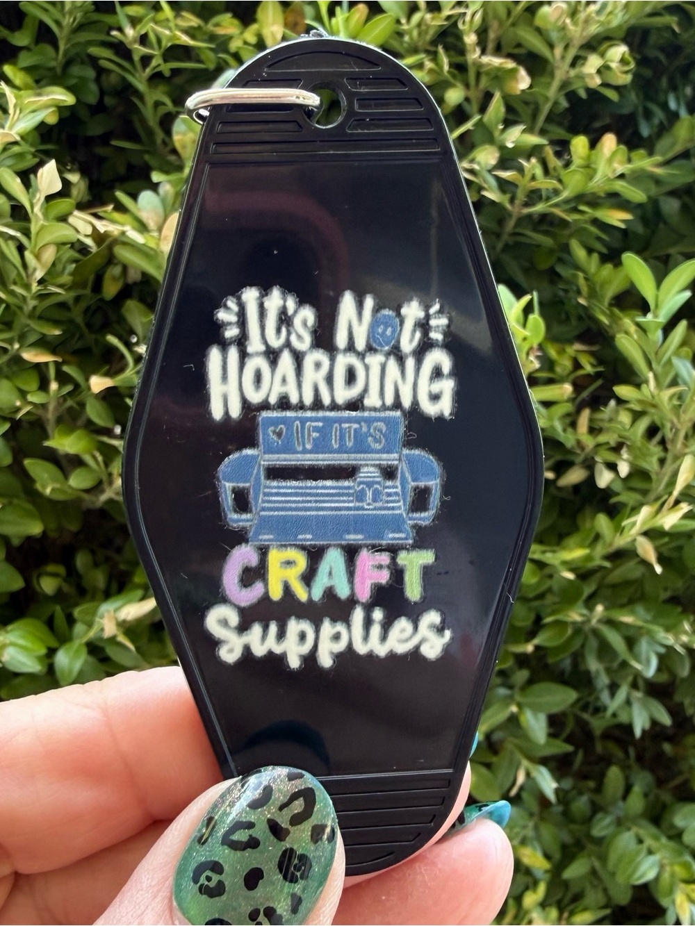 Vintage style motel key 3.5” keychain crafting-themed crafter gift idea